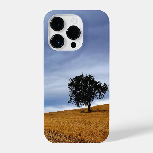 Funda Para iPhone Árbol en un campo de trigo (Reverso )