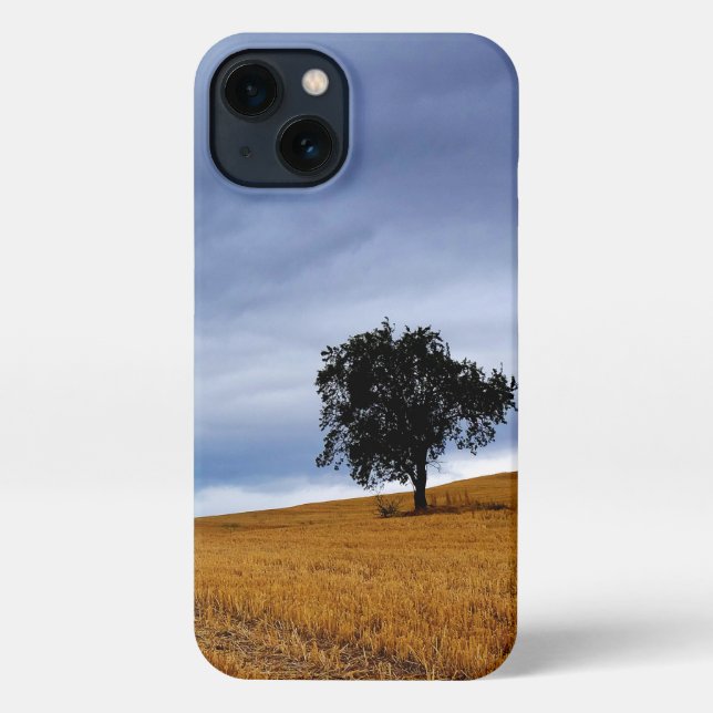 Funda Para iPhone Árbol en un campo de trigo (Reverso )
