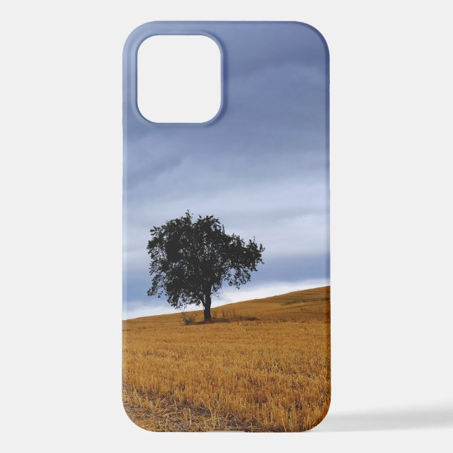 Funda Para iPhone Árbol en un campo de trigo (Reverso )