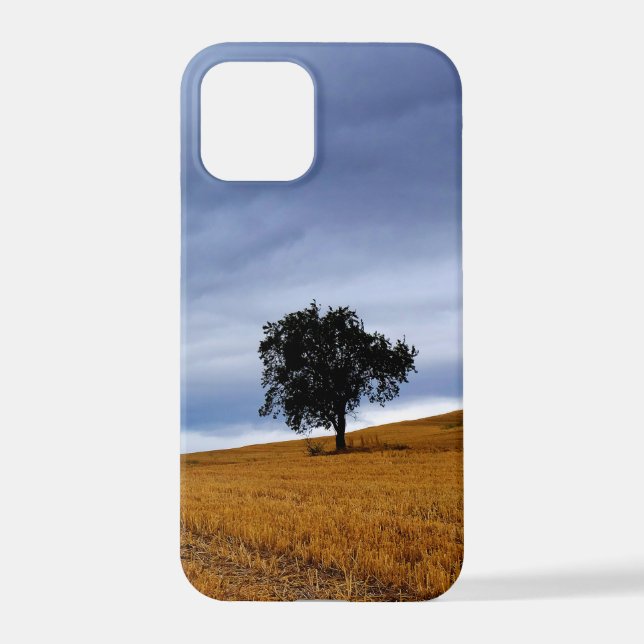 Funda Para iPhone Árbol en un campo de trigo (Reverso )