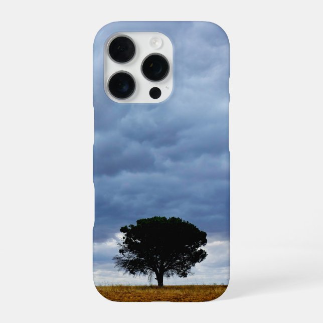 Funda Para iPhone Árbol en un campo vacío (Reverso)