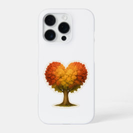 Funda Para iPhone 16 Pro Árbol otoñal con forma de corazón