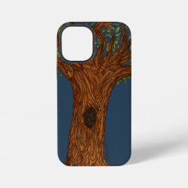Funda Para iPhone 12 Mini Árbol retorcido con fondo azul