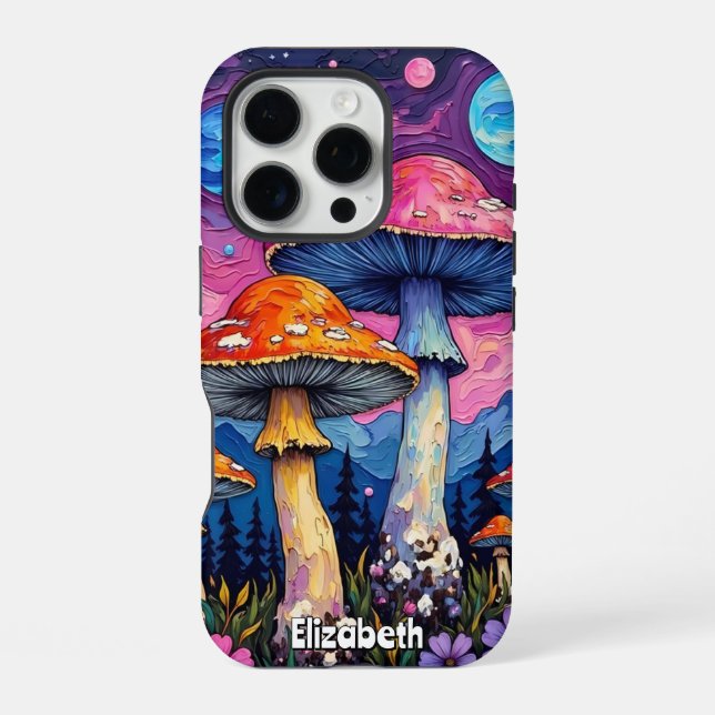 Funda Para iPhone Arboleda de Hongos Celestiales (Reverso )