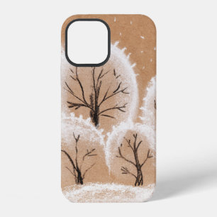 Funda Para iPhone 12 Árboles blancos decorativos. Ramas de invierno. Un