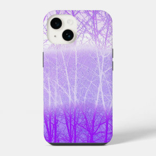 Funda Para iPhone 14 Árboles brumosos helados en lavanda lila