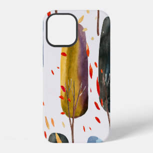 Funda Para iPhone 12 Árboles de Otoño: Acuarela Pintada a Mano sin Cost