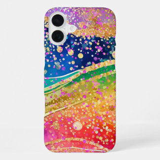 Funda Para iPhone 16 Plus Arco Iris y Confetti