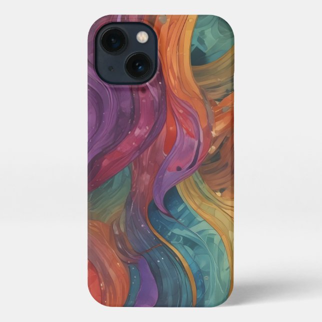 Funda Para iPhone Arcoíris Arremolinado (Reverso )