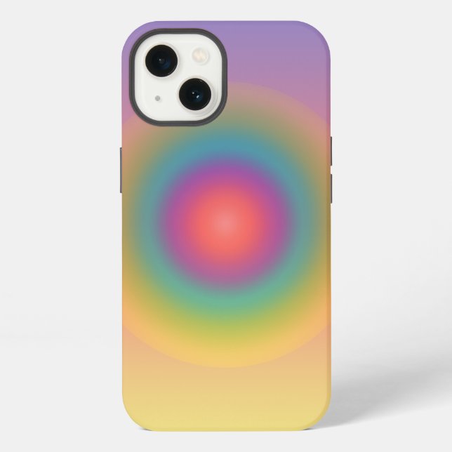 Funda Para iPhone Arcoíris Colorido Espacio de Círculo Concéntrico  (Reverso )