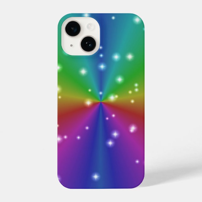 Funda Para iPhone Arcoiris con estrellas (Reverso )