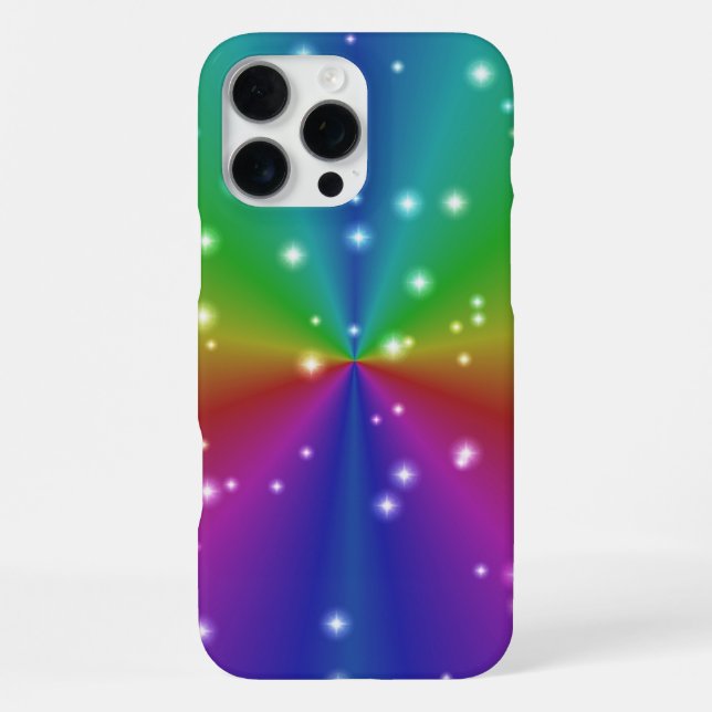 Funda Para iPhone Arcoiris con estrellas (Reverso )