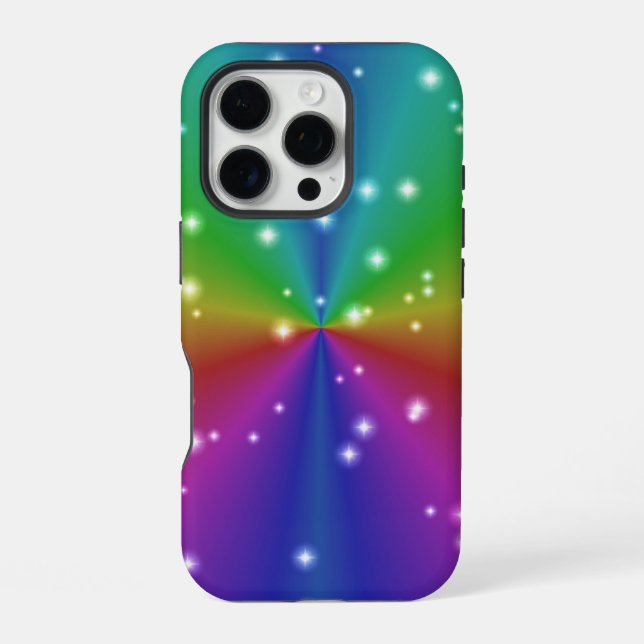 Funda Para iPhone Arcoiris con estrellas (Reverso )