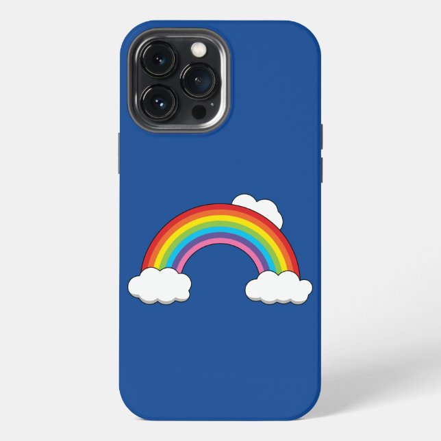 Funda Para iPhone Arcoiris con nubes blancas (Reverso )