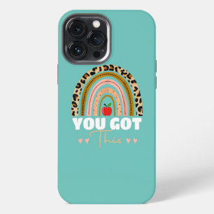 Funda Para iPhone 13 Pro Max Arcoíris de Leopardo Tú Puedes con el Examen para