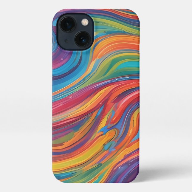 Funda Para iPhone Arcoíris de Pintura (Reverso )