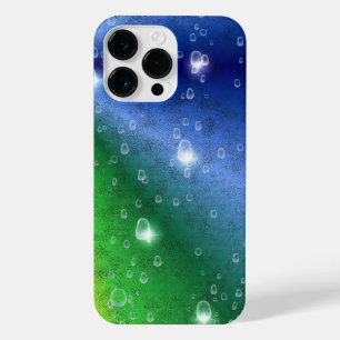 Funda Para iPhone 14 Pro Max Arcoíris en Cuero de Elefante Optik y gotas de llu