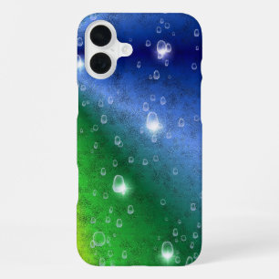 Funda Para iPhone 16 Plus Arcoíris en Cuero de Elefante Optik y Gotitas de L