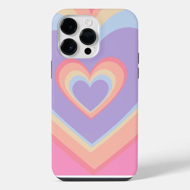 Funda Para iPhone arcoíris en forma de corazón  (Reverso )