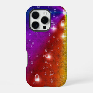 Funda Para iPhone 16 Pro Arcoíris en Optik de Cuero de Elefante , Gotitas d