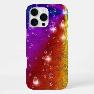 Funda Para iPhone 16 Pro Max Arcoiris en optik de cuero elefante, gotas de lluv