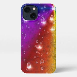 Arcoiris en optik de cuero elefante, gotas de lluv