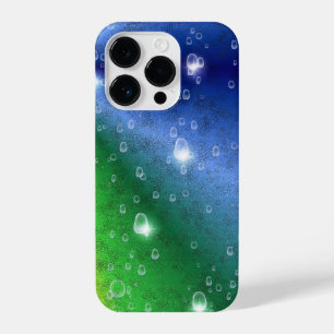 Funda Para iPhone 14 Pro Arcoiris en optik de cuero elefante y gotas de llu