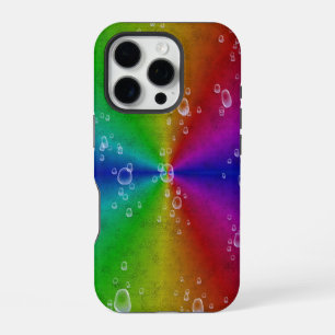Funda Para iPhone 16 Pro Arcoiris en opúsculo de cuero de elefante con gota