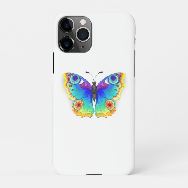 Funda Para iPhone Arcoiris mariposa Peacock Eye (Reverso)