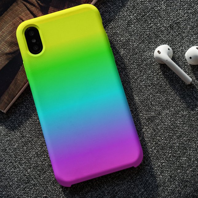 Funda Para iPhone Arcoíris Ombre Neón Brillante Fluorescente (Subido por el creador)