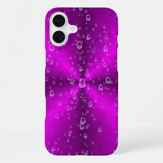 Funda Para iPhone Arcoíris rosa con gotas de lluvia (Reverso )