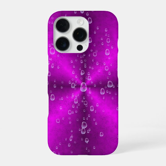 Funda Para iPhone Arcoíris rosa con gotas de lluvia (Reverso)