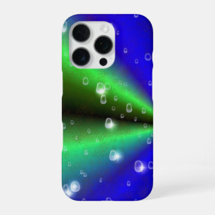 Funda Para iPhone 16 Pro Arcoíris Verde Azul en Óptica de Cuero con Piel de