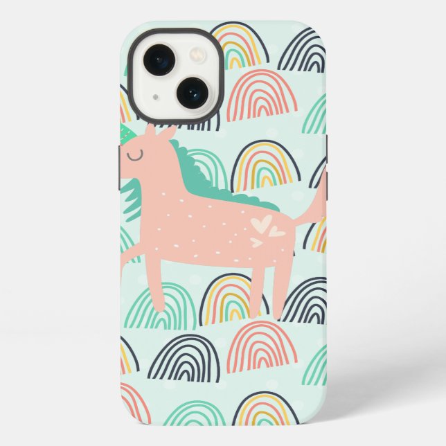 Funda Para iPhone Arcoíris y Unicornios (Reverso )