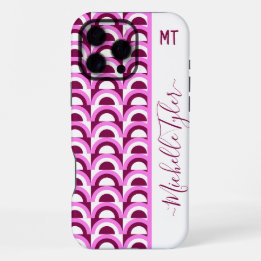 Funda Para iPhone 16 Pro Max Arcos geométricos de color rosa y ciruela de media