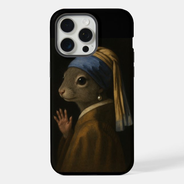 Funda Para iPhone Ardilla con el arete de perla  (Reverso )