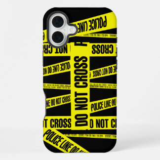 Funda Para iPhone 16 Plus Áreas de peligro de cinta amarillas no cruzan la e