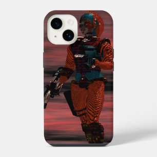 Funda Para iPhone 14 ARES CIBORG,ATARDECER SOL ROJO Ciencia Ficción,Sci