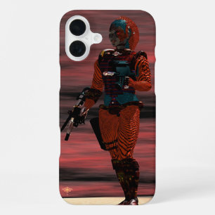 Funda Para iPhone 16 Plus ARES CYBORG,AMANECER ROJO Ciencia Ficción,Sci-Fi