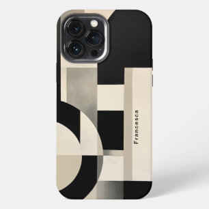 Funda Para iPhone 13 Pro Max Armonía en tonos: Composición abstracta de B & N
