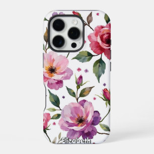 Funda Para iPhone 16 Pro Arreglo floral de acuarela artística