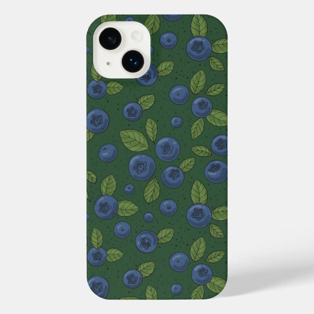 Funda Para iPhone Arroz azul en verde oscuro (Reverso )