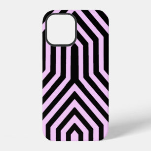 Funda Para iPhone 12 Art Deco Geométrico - negro y rosa