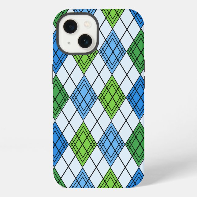 Funda Para iPhone Art Deco Lluvia Argyle  (Reverso )