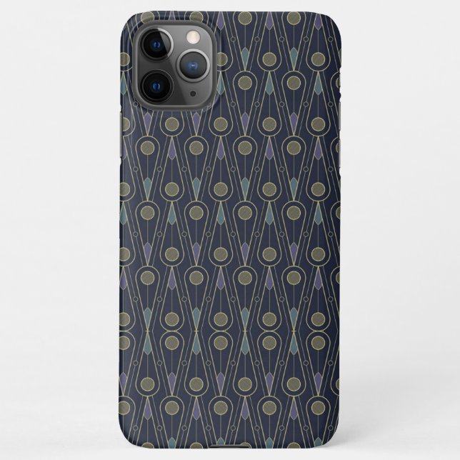Funda Para iPhone Art Deco pattern with geometric shapes in gold (Reverso)