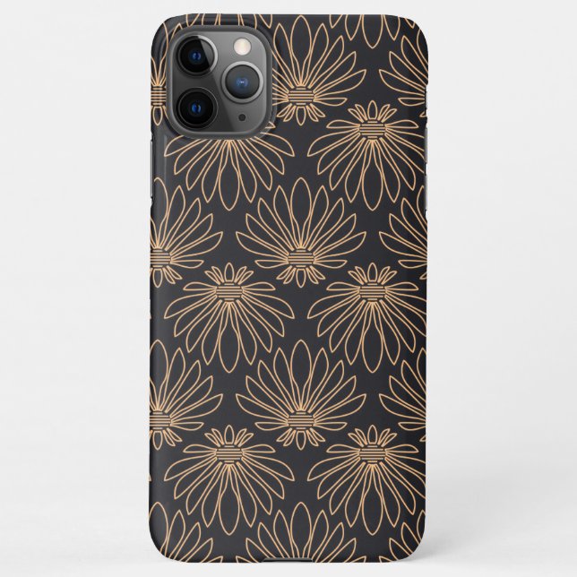 Funda Para iPhone Art Deco pattern with gold floral motifs  (Reverso)