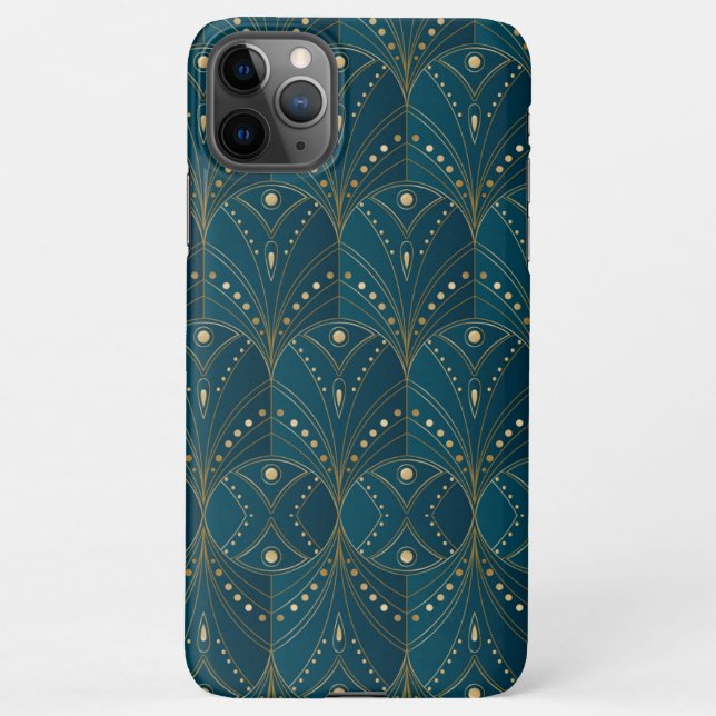 Funda Para iPhone Art Deco pattern with gold geometric shapes (Reverso)