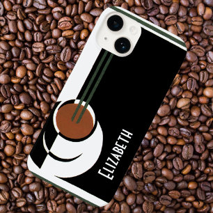 Funda Para iPhone 14 Art Deco vintage, Copa de Café con Vapor