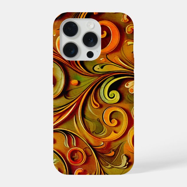 Funda Para iPhone Art Nouveau floral design  (Reverso )