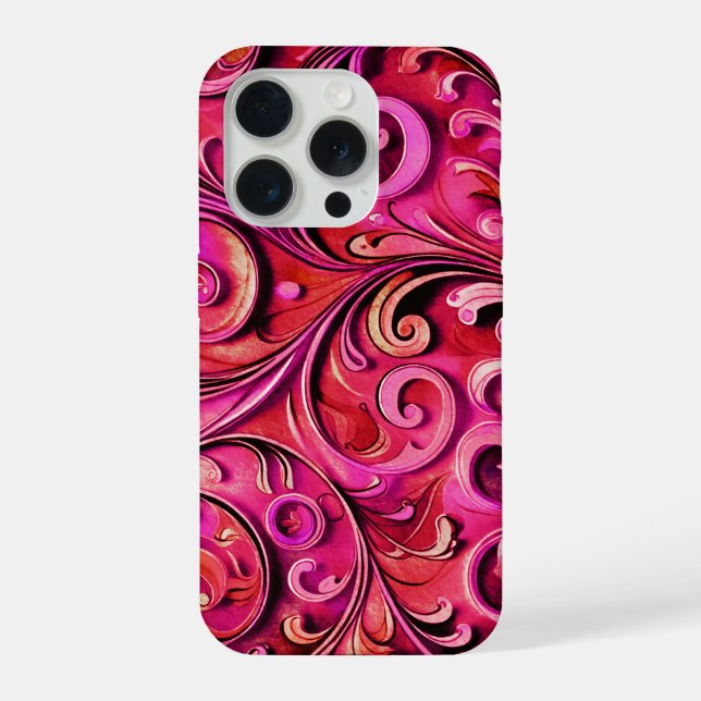 Funda Para iPhone Art Nouveau floral design Rusty Rose (Reverso )